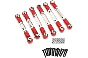 YOYOHOBBY 6pcs Adjustable Turnbuckles Camber Links Steering Links for Arrma 3S Vorteks Senton Granite Big Rock Typhon Upgrade Parts (Red)