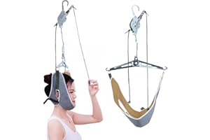 Over Door Neck Traction Neck Stretcher, Upgraded Neck Traction Device, Adjustable Hammock Cervical Neck Traction for Neck Pai