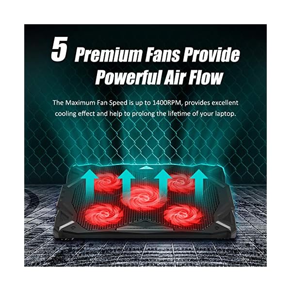 CP3-Laptop-Cooling-Pad-5-Quiet-Fans-Laptop-Cooler-Support-Up-to-173-Inch-Heavy-Duty-Notebook-Gaming-Laptop-Cooling-Stand-with-LED-Light-for-Gaming-Office-Work-from-Home-Red CP3 Laptop Cooling Pad 5 Quiet Fans Laptop Cooler, Support Up to 17.3 Inch Heavy Duty Notebook, Gaming Laptop Cooling…