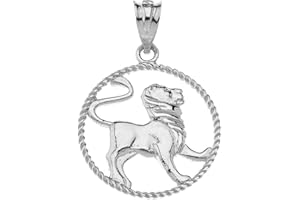 ASTROLOGY JEWELRY Exquisite 925 Sterling Silver Round Zodiac Sign Horoscope Constellation Rope-Style Charm Pendant