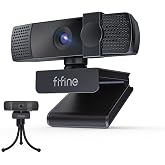 FIFINE K438 4K Resolution Webcam with Built in Microphone for Streaming | USB Computer Auto-Focus Camera, Noise Reduction Mic, Privacy Cover, 6P Lens, 76.3&deg; FOV, Plug &amp; Play for Podcast,Meeting