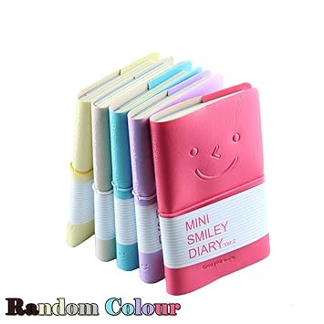 Mini Smiley Notizbuch, CRIVERS Smile-Design Tagebuch / Tagebuch mit Gummiband, Eines der modischsten Notizblöcke mit Kunstled