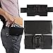 Kingsource Black Leather Horizontal Pouch Leather Belt Clip Holster with Magnetic Flap Closure for iPhone 8 Plus iPhone 7 Plus iPhone 6 Plus