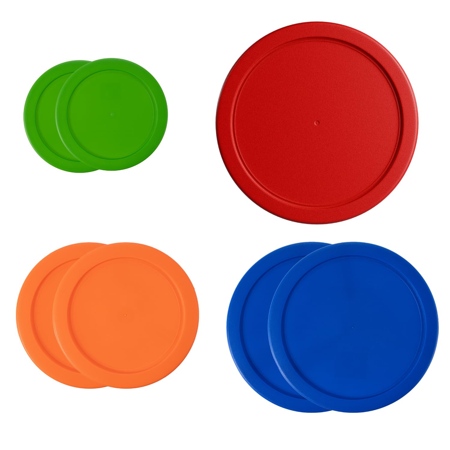 Photo 1 of Replacement Lids for Pyrex Glass Food Storage Containers Round Plastic (2) 7202-PC 1 Cup Green (2) 7200-PC 2 Cup Orange (2) 7201-PC 4 Cup Blue (1) 7402-PC 6/7 Cup Red