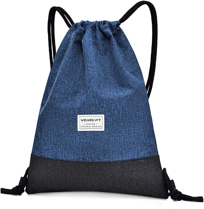 Wasserdichter Turnbeutel Mit Kordelzug & Reißverschluss | 43x31 Cm Oder 48x34 Cm | Mit Schuhfach & Innentasche | Für Sport, Schule, Reise