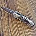 KUBEY Mini Handmade Abalone Damascus Steel Folding Pocket Knife