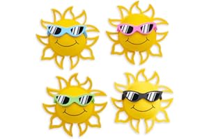 Coolballs California Sunshine w/Sunglasses Car Antenna Topper/Mirror Dangler/Auto Dashboard Accessory (Pack of 4: Green, Blue, Pink, Black)
