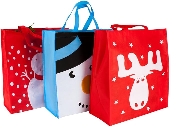 Christmas Shopper Bag 1 of 3 designs Amazon.co.uk Kitchen & Home