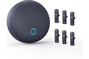 BALILA Conference Speaker and Microphone, 360° Voice Pickup&AI Noise Reduction USB Speakerphone with 6 Mics, USB C Plug & Play, Compatible with Leading Software, Home Office