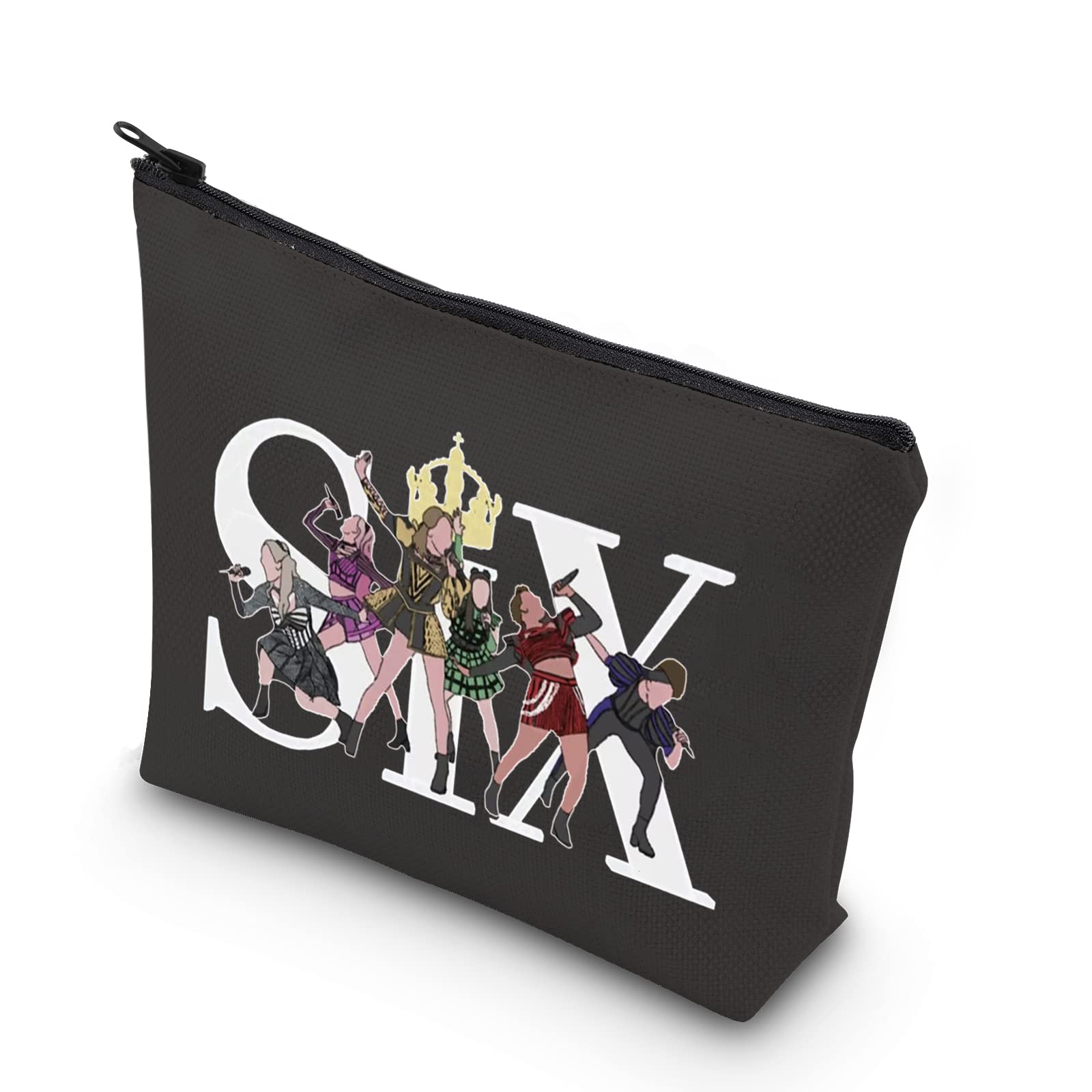Musical Bag Six Broadway Musical Inspired Zipper Makeup Bag for Musical Lover Broadway Fan Gift (SIX Bag UK)