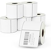 BETCKEY - 2.25" x 2" (57 mm x 51 mm) Address Removable Film Label - Durable Waterproof - Compatible with Zebra & Rollo Label Printer [6 Rolls, 4200 Labels]