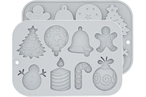Dohia Christmas Silicone Molds Chocolate and Candy Molds Reusable and Non-stick Small Candies Baking Molds D1-SDGJMJ (Blue)