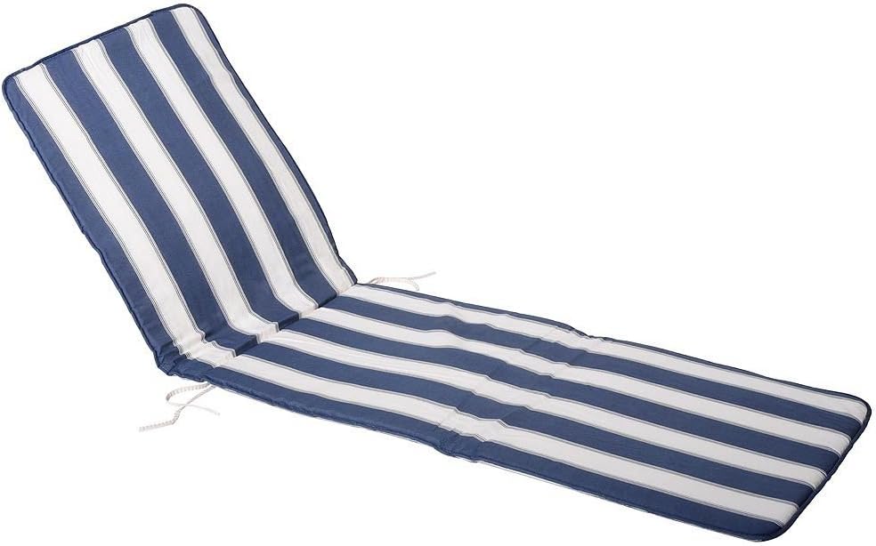 Saturnia 8097515 – Sun Lounger Cushion, 189 x 58.5 x 2.5 cm, Blue and White