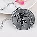 LUREME Vintage Round Lion Pendant Necklace for Fans Costume Jewelry-Antique Bronze (nl005381-2)