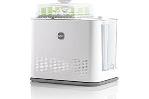 NCVI Baby Bottle Washer and Sterilizer and Dryer Pro Holding 6 Feeding Bottles and Pump Parts, Large Steam Sanitizer Cleaning Machine Suitable for All Brand Bottles, 4 in 1(Wash|Sterilize|Dry|Storage)