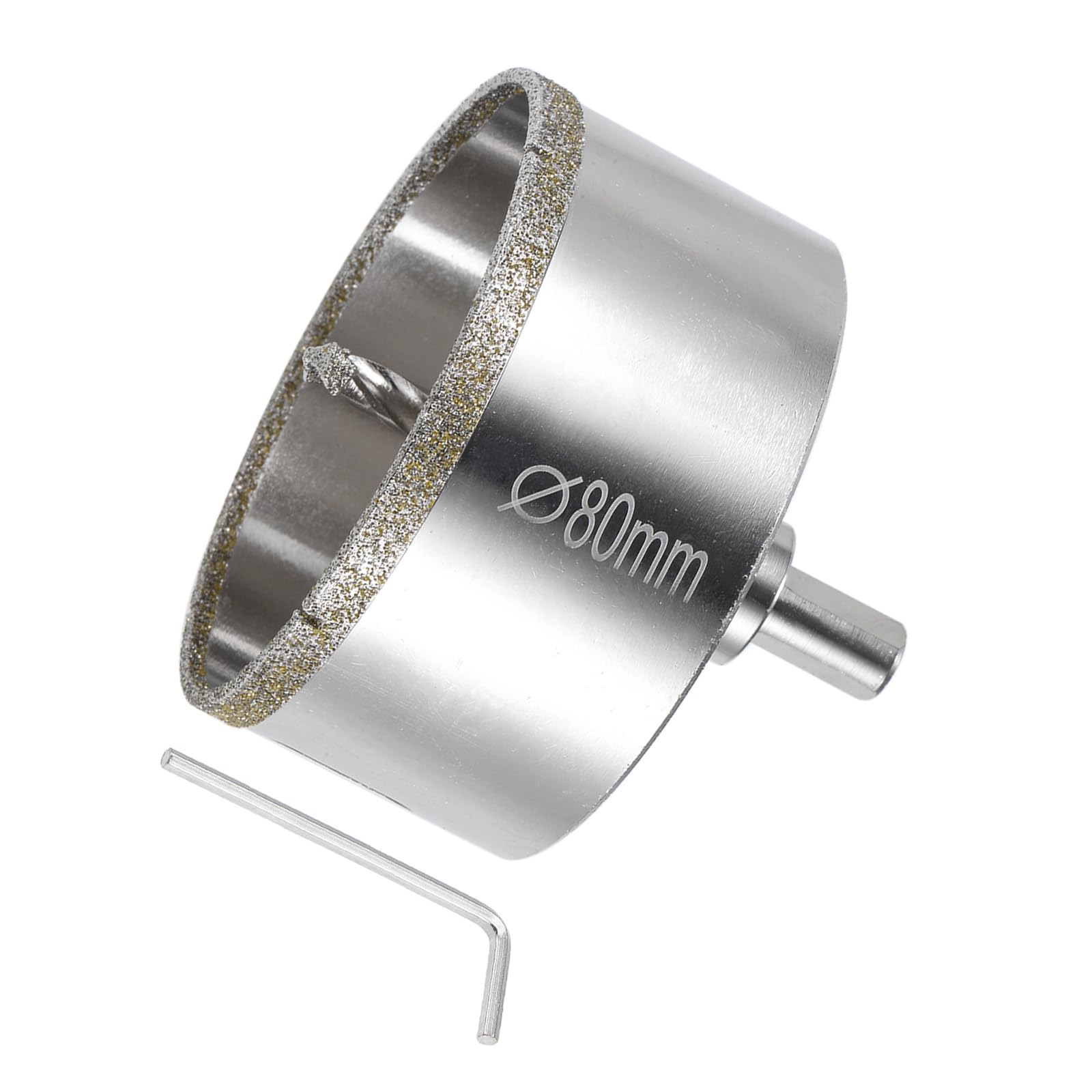 CoCud Diamond Hole Saws Drill Bits, 80mm / 3-5/32" Drilling Diameter, White Zinc Plated with Center Guide Drill Bit - (Applications: for Glass Ceramic Tiles Marble Stone)
