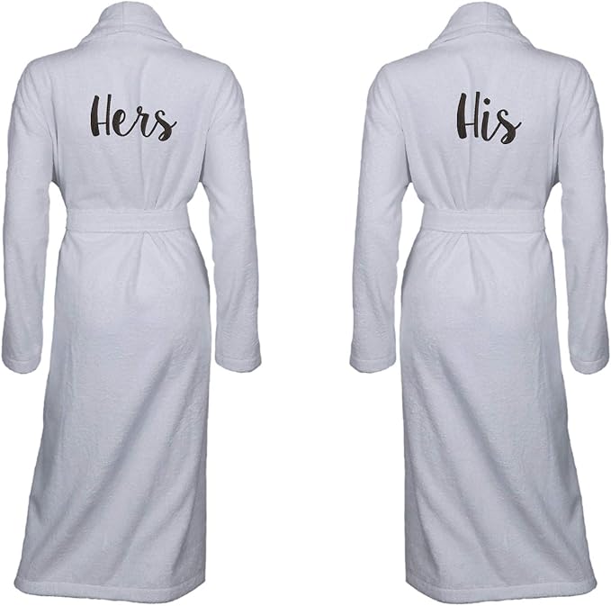 aztex 100 Cotton Set of 2 His and Her Robes, 450gsm, Cotton, Wedding