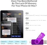 BORLTER CLAMP 64GB OTG USB Flash Drive Dual Micro USB Android Computer Purple view 4