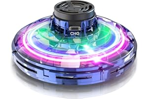 BOYKO Fidget Flying Spinner with Lights, Hand Operated Mini Drones for Kids,UFO Flying Toys for Indoor Outdoor Boys Girls Gift