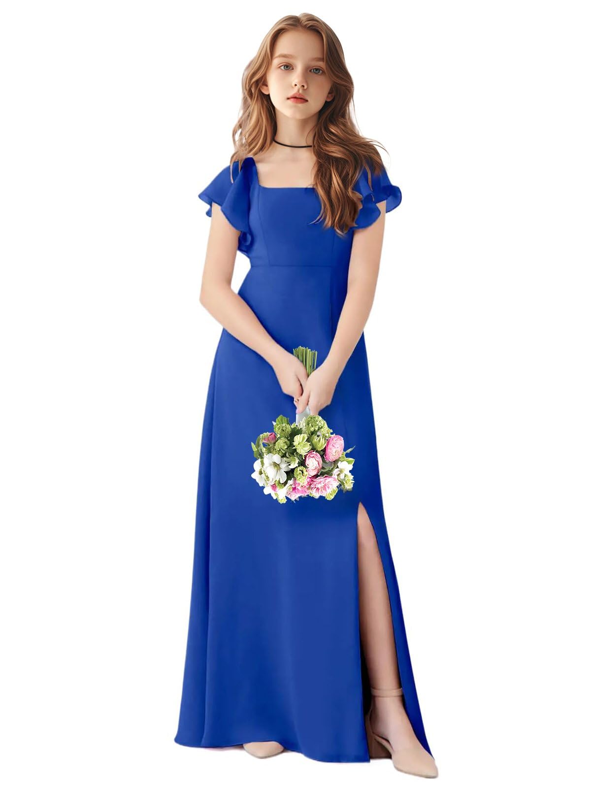 TAISHAN Junior Bridesmaid Dress for Wedding Ruffle