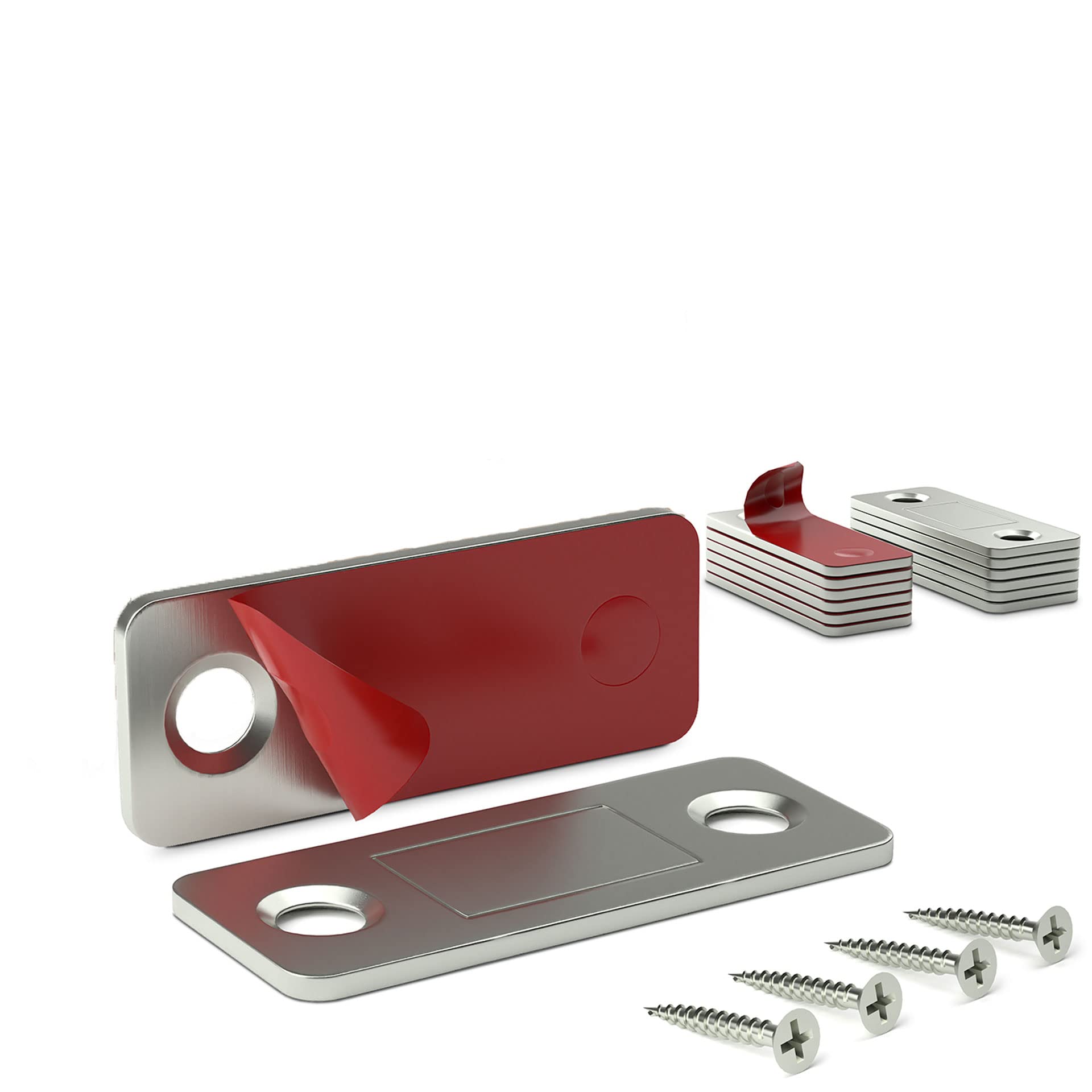 LouMaxx magnetic door catch – holding force 8kg - set of 6 made of stainless steel – ultra-thin door magnet – door magnetic catch – cabinet magnetic catch – magnetic cabinet door catch