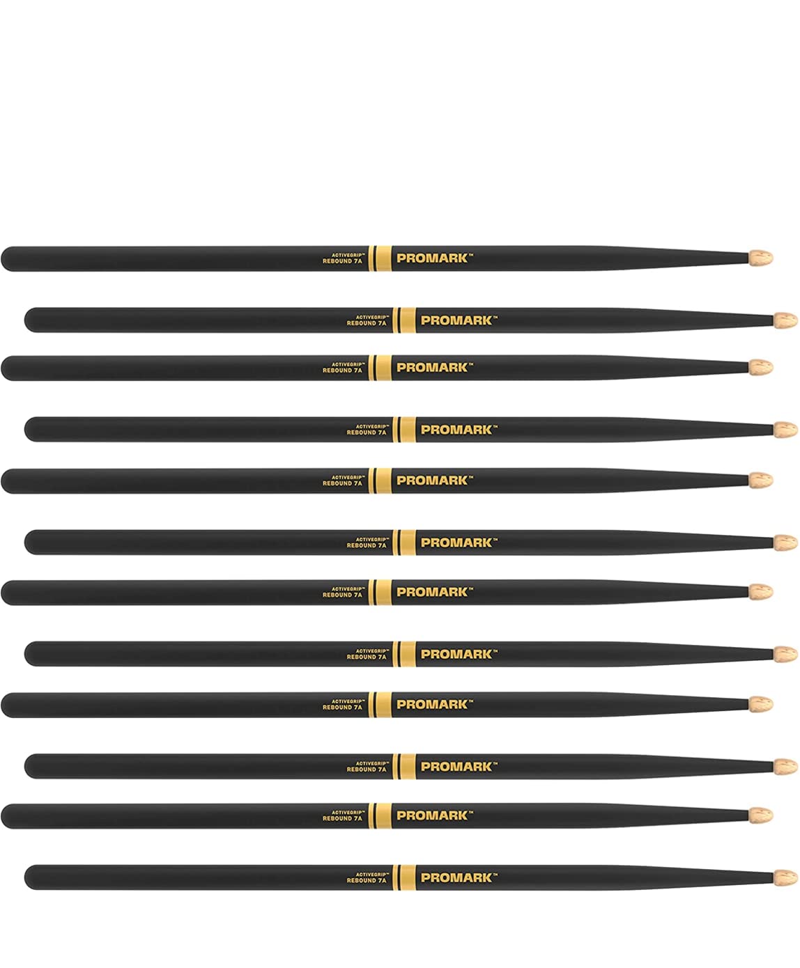 6 PACK Promark Rebound 7A ActiveGrip Hickory