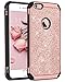 BENTOBEN iPhone 6 Case, iPhone 6S Case, Glitter 2 in 1 Slim Dual Layer Hybrid Hard Cover Sparkly Shiny Soft Rubber Rugged Shockproof Protective Phone Case for iPhone 6/iPhone 6S (4.7 inch), Rose Gold