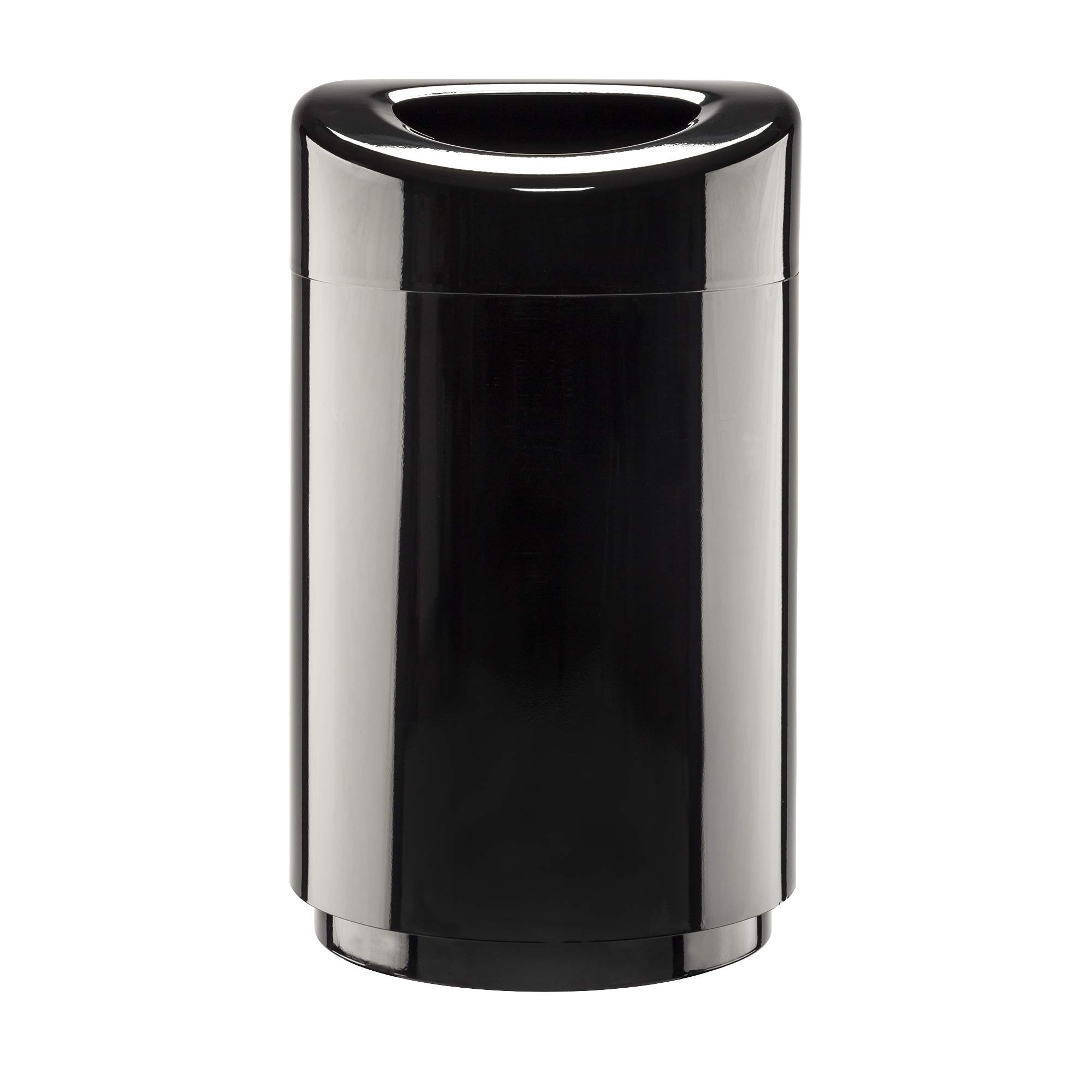 Safco Products Open Top Trash Receptacle with Liner 9920BL, Black, 30 Gallon Capacity, Hands-free Disposal, Modern Styling