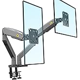 NB North Bayou Dual Monitor Desk Mount Stand Full Motion Swivel Computer Monitor Arm Fits 2 Screens up to 32'' with Load Capacity 6.6~26.4lbs for Each Monitor G75