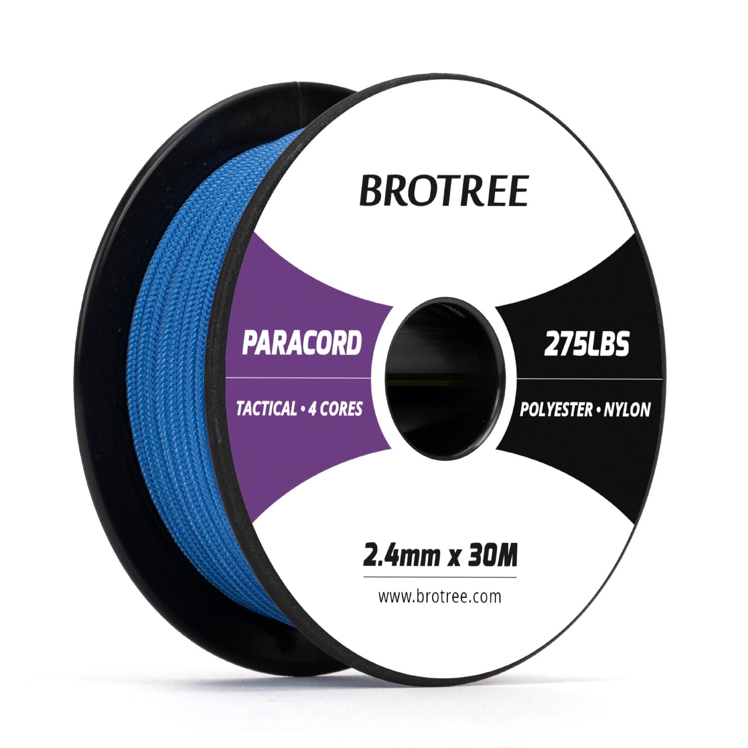 Brotree 275 Paracord 2.4mm Tactical Cord 30M Nylon Rope 4 Strands Parachute Cord for Outdoor, Craft, DIY - 125kg Breaking Load (Dark Blue)