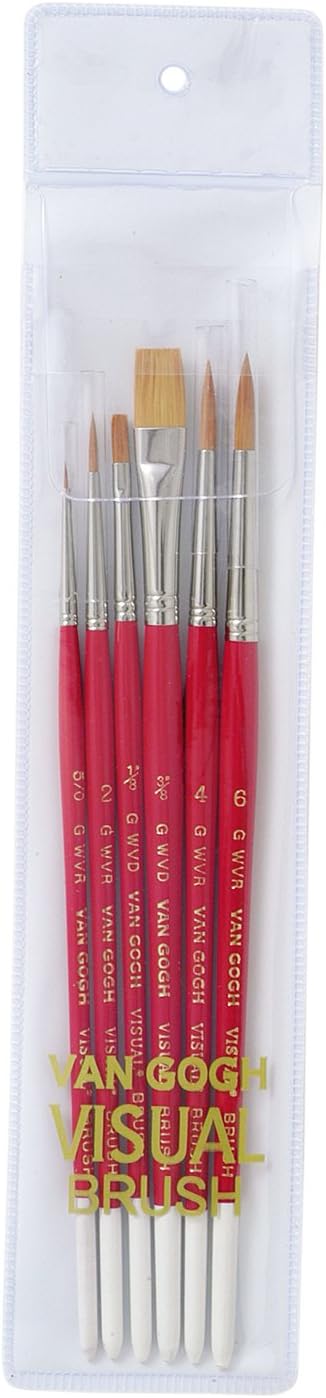 Amazon ターレンス 水彩デザイン用筆 ヴァンゴッホ ビジュアル筆 6本入りセット 筆 ブラシ 通販