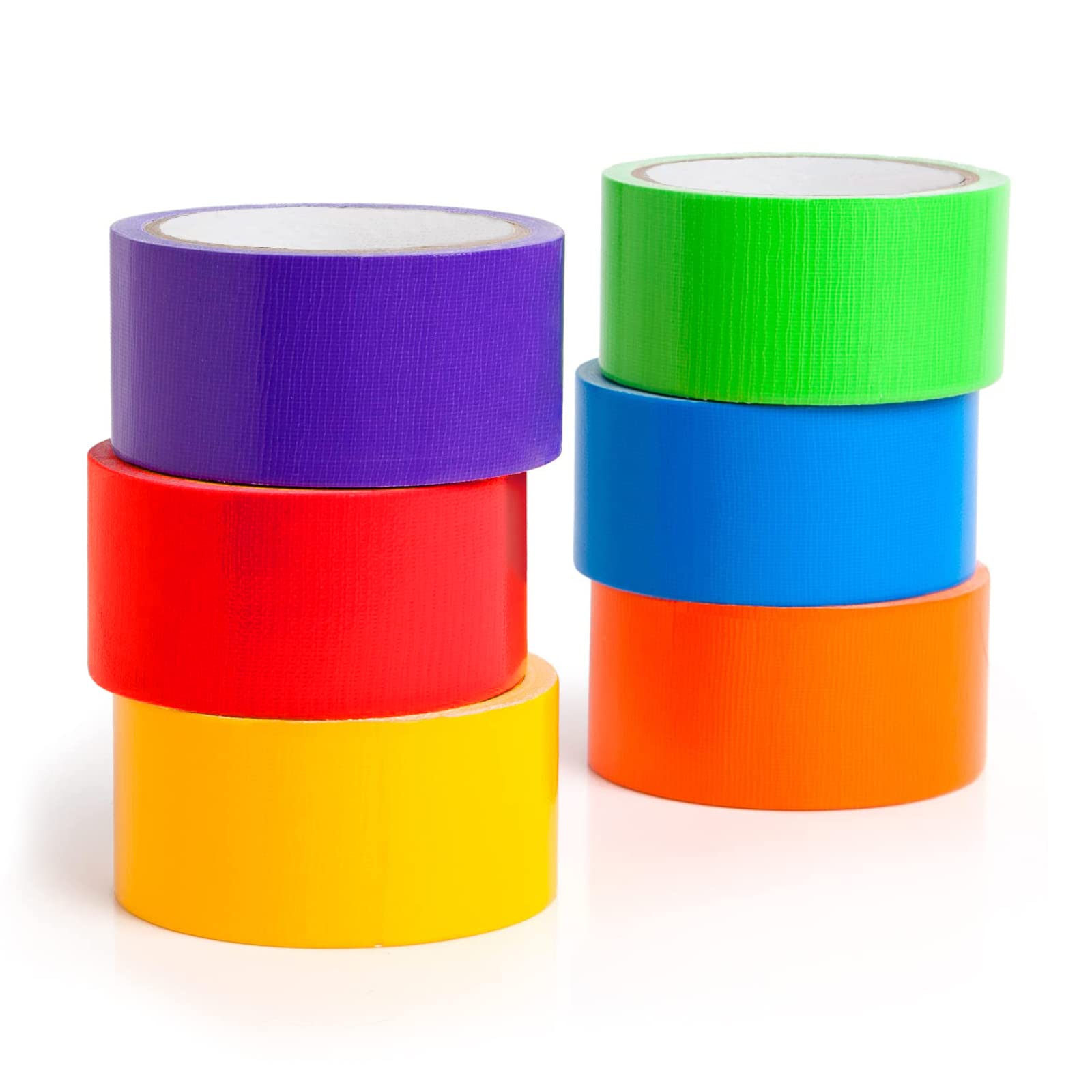 xocome Duct Tape, Premium Colored Duct Tape 50MM x 13.7M x 8.3 Mil, Set of 6 Duct Tape Rolls Included Blue Purple Yellow Orange Green Red