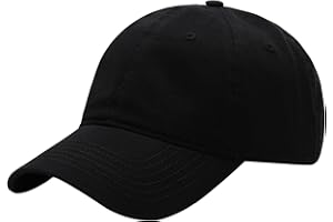 TecHong Plain Washed Baseball Cap - Retro Adjustable Cotton Hat, Vintage Structured Golf Dad Cap for Men Women