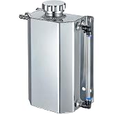 BDFHYK Coolant Overflow Tank, Aluminum Radiator Reservoir Tank, 2L Reservoir Expansion Tank Universal, Silver