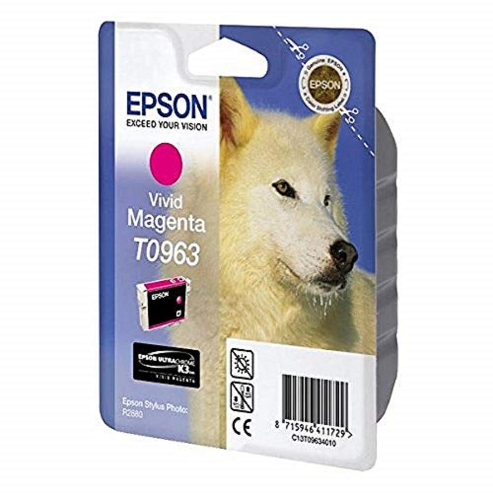 Epson T0963 Inkjet Cartridge UltraChrome K3 Page Life 865pp Vivid Magenta Ref T09634010, Genuine