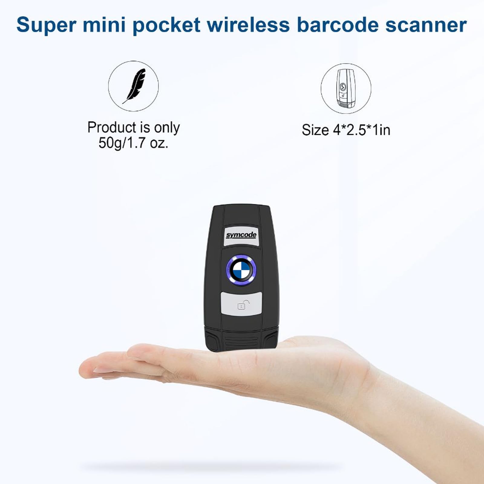 Mua Symcode Bluetooth Barcode Scanner 1D Laser Wireless Barcode Scanner ...
