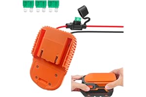 TPDL Power Wheel DIY Adapter for Ridgid AEG 18V Hyper Battery Dock Power Connector for Rc Toy Car Truck, e-Bike, with Fuse & Wire terminals (14AW Wire)