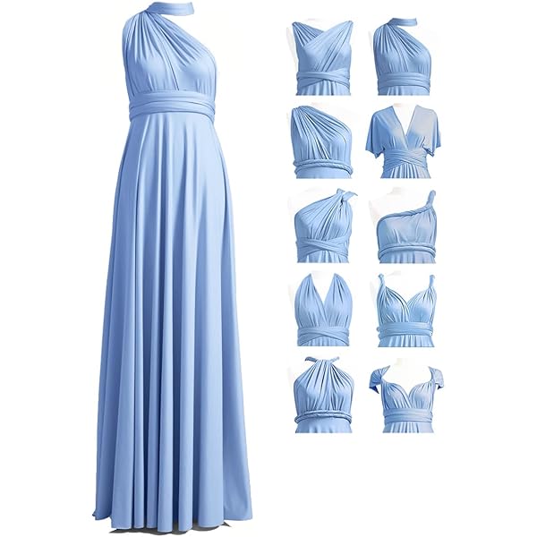 Amazon.com: Edaydress Long Dresses for Wedding Convertible Wrap Multi Way Infinity  Dresses to Wear to a Wedding Bridesmaid Dresses : Clothing, Shoes & Jewelry
