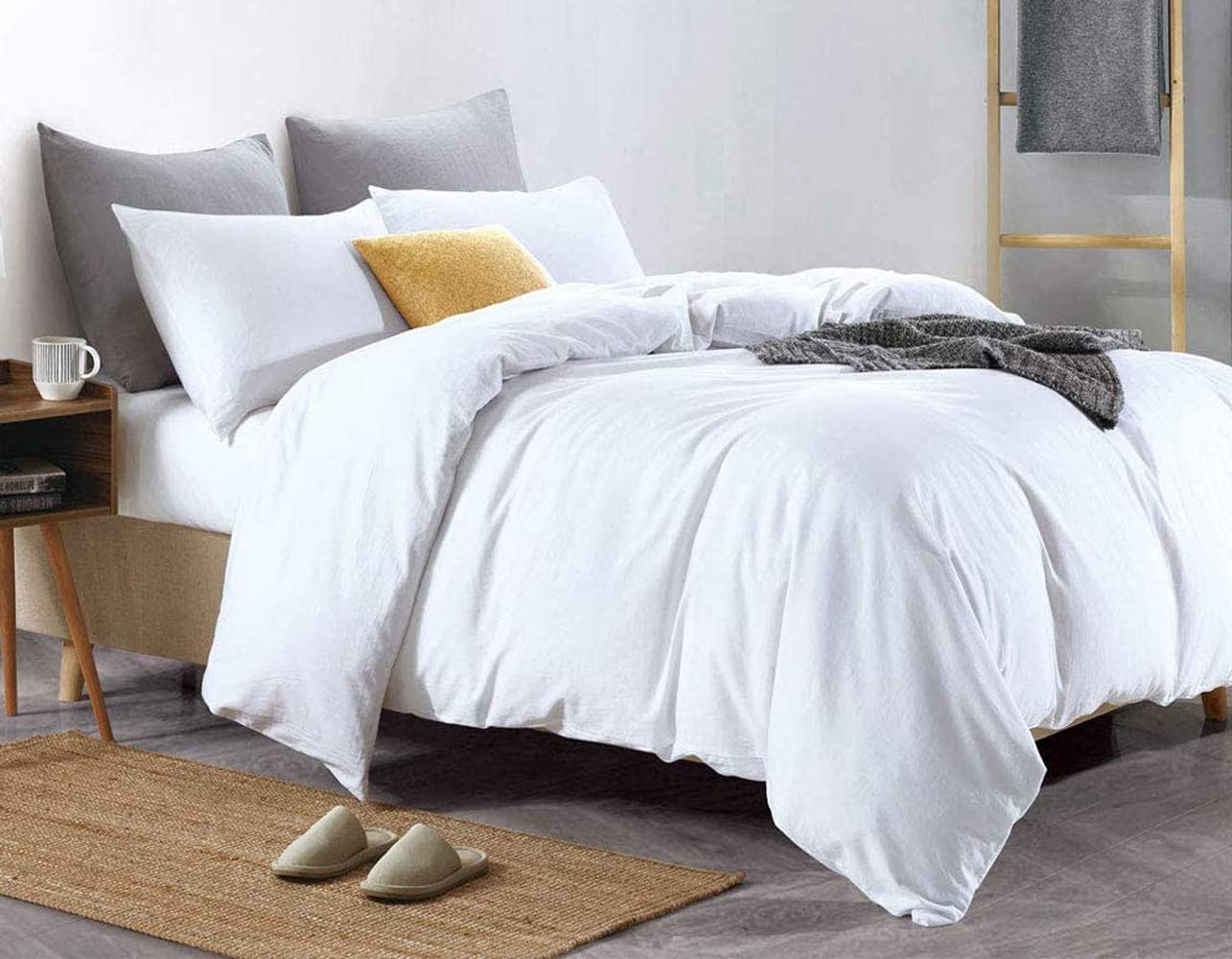 Euphoric Gifts WHITE 100% Pure Cotton (Egyptian Cotton) SUPER KING SIZE Duvet Cover Bed Set - includes duvet cover, fitted sheet & pillowcases