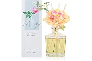 L'odeur Vill Reed Diffuser, 8.5 Oz(250ml) Fresh Linen Bathroom Diffuser with 10 Sticks, Scented Diffuser Home Fragrance Essential Oil Reed Diffuser Set for Home Large Rooms Bathroom Shelf Decor