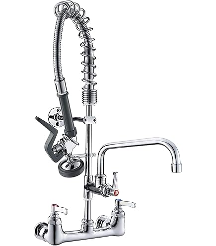 T&S Brass Vorspülarmatur – Verchromt, Flexibler Schlauch, 20,3 Cm Armatur, Für Gewerbliche Küchen