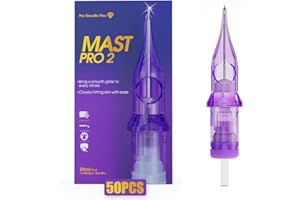 MAST TATTOO Mast Pro2 Tattoo Needles Cartridges #12 Round Liner 1RL, 3RL, 5RL, 7RL, 9RL Mixed Sizes 50 Count of One Box Disposable Pro Needle Pins Membrane