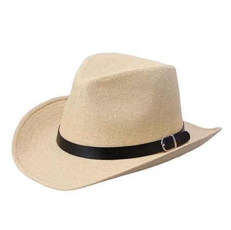 Oyedens Sommer Männer Strohhut Cowboyhut, Schirmmütze Sonnenschutz Hut Hüte Strohhut Sonnenhut Jazz Mode Cotton Hüte Vintage 