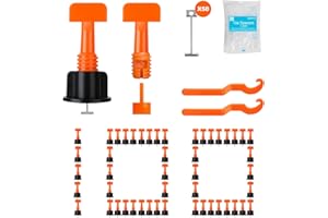 Storystore Tile Leveling System Kit, 100 PCS 1/16'' Levelers, 500 PCS Spacer Clips and 50 Steel Wedges and 2 Wrenches, Reusable Tile Spacers Leveling System for Walls & Floors Installation