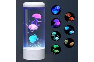 DEDESESE Jellyfish Light Lamp Large Jelly Fish Aquarium Table Lamp 9 Color Changing 2 Modes Home Decor Fish Tank Night Light Ideal Gift