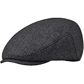GSHLLO Mens Herringbone Tweed Hat Faux Wool Flat Cap Classic Newsboy Ivy Hat Gatsby Golf Hat Irish Flat Caps