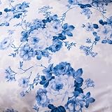 Prime Linens Duvet Cover Set 3 Pcs Brushed Microfibre Vintage Floral Blue Single view 3