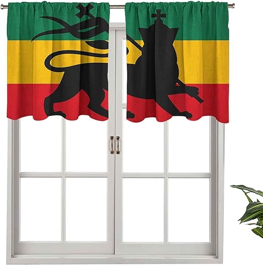 Hiiiman Panel de cortinas térmicas aisladas con cenefa, bandera