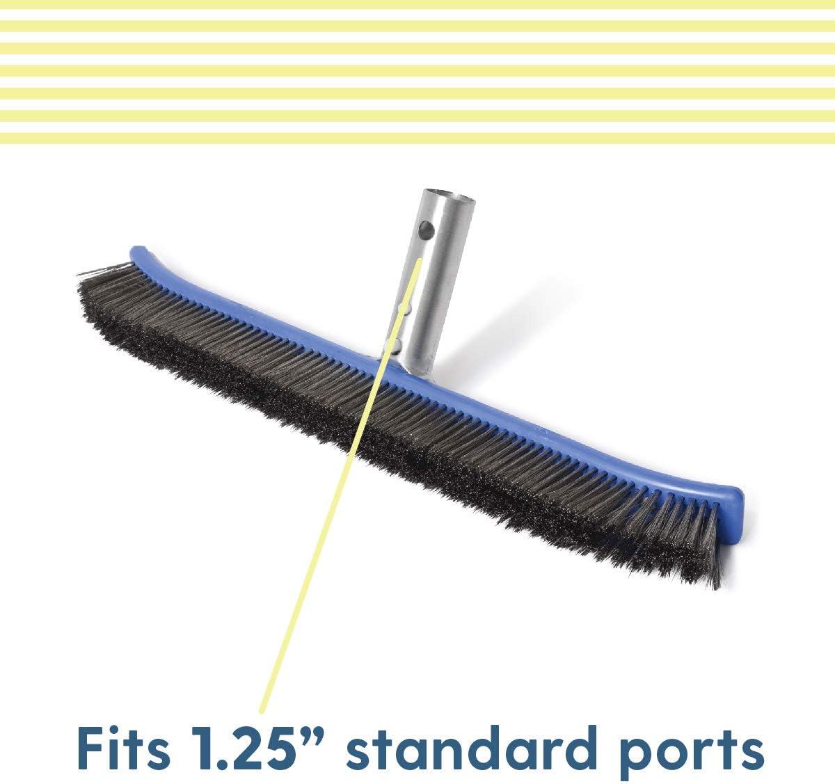Milliard Pool Brush, 17" Extra-Wide, Heavy Duty Wire, Algae Cleaner Brush Designed for Concrete and Gunite Pools for Extremely Tough Stain Removal: Home & Kitchen