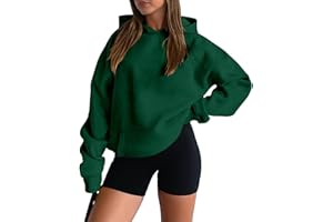 onlypuff Women Pullover Sweatshirt Long Sleeve Hoodies Kangaroo Pocket Fleece Basic Sweater